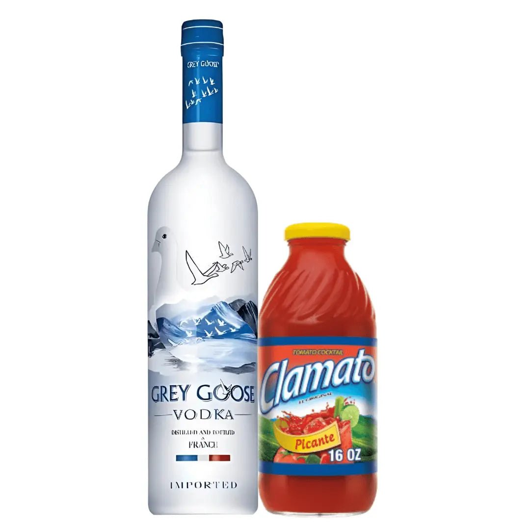 Bloody Mary Cocktail Kit: Grey Goose Vodka & Clamato Picante - Memory Bottles