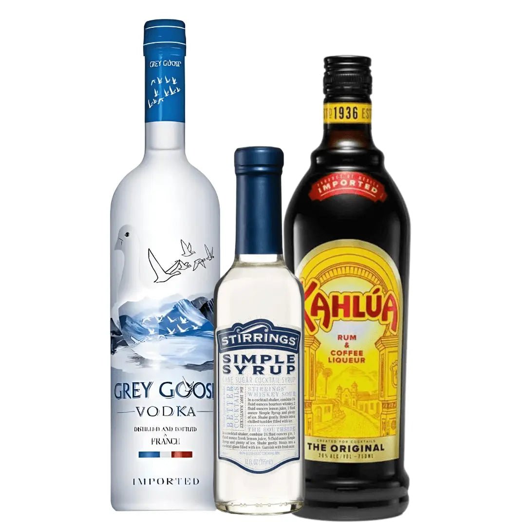 Espresso Martini Cocktail Kit: Grey Goose, Kahlúa, Stirrings Simple - Memory Bottles