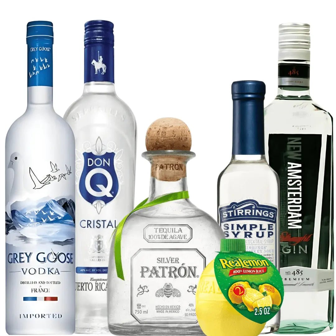 Long Island Iced Tea Cocktail Kit: Premium Spirits & Mixers Bundle - Memory Bottles