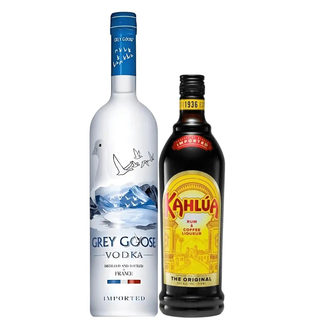 White Russian Cocktail Kit: Grey Goose Vodka & Kahlúa Original - Memory Bottles